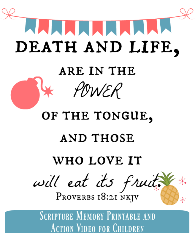 Power of the Tongue Printable